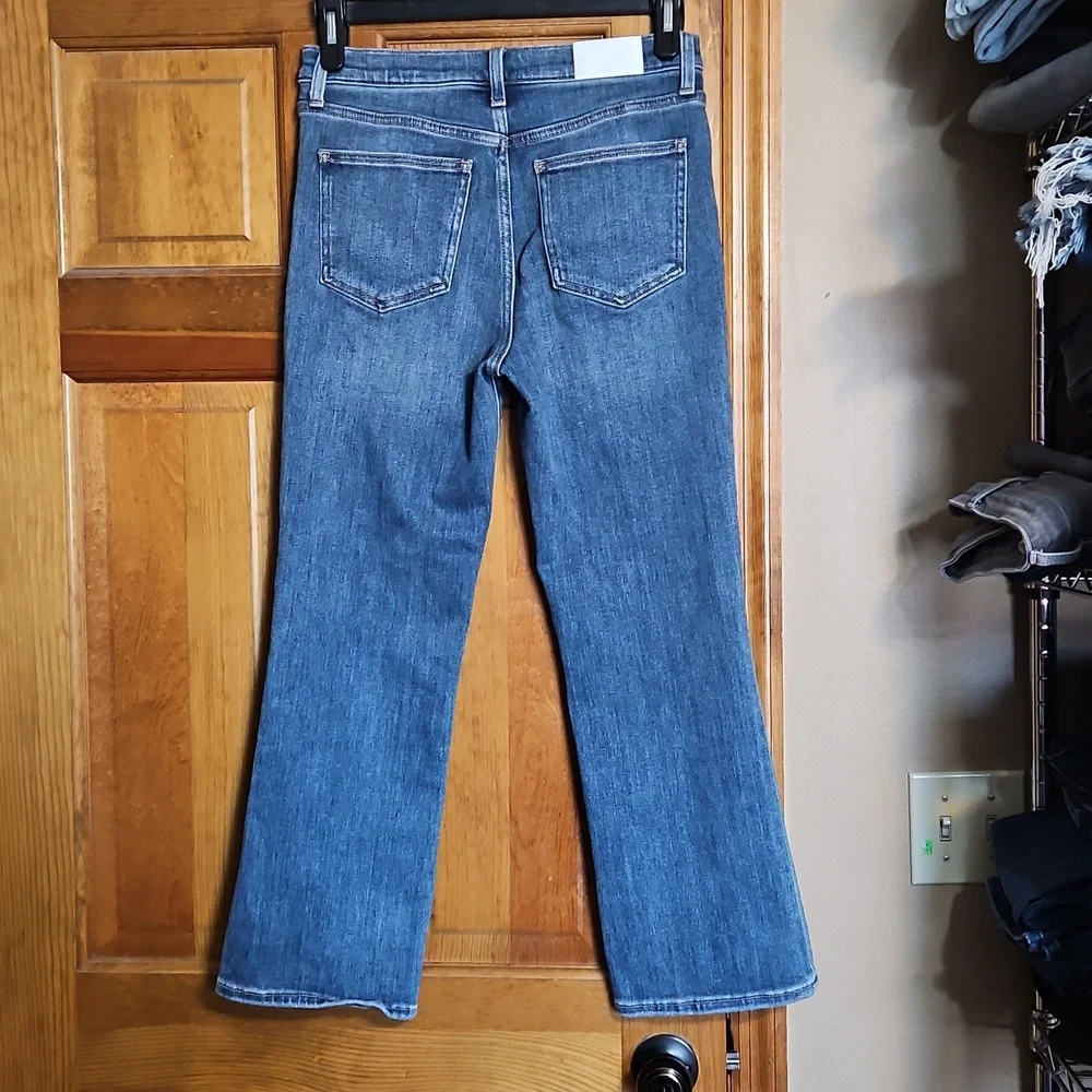 Pistola High-Rise Kick Flare Cropped Distressed Denim Jeans - Picture 5 of 11
